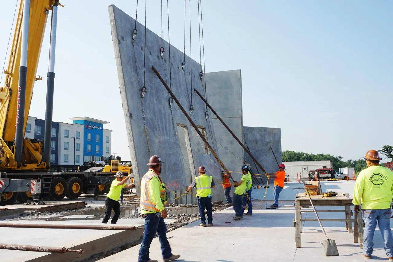 Commercial tilt-wall construction project by New Heights Contracting in Omaha, Nebraska