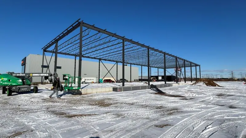 Custom home construction site with framing in progress in Omaha, Nebraska